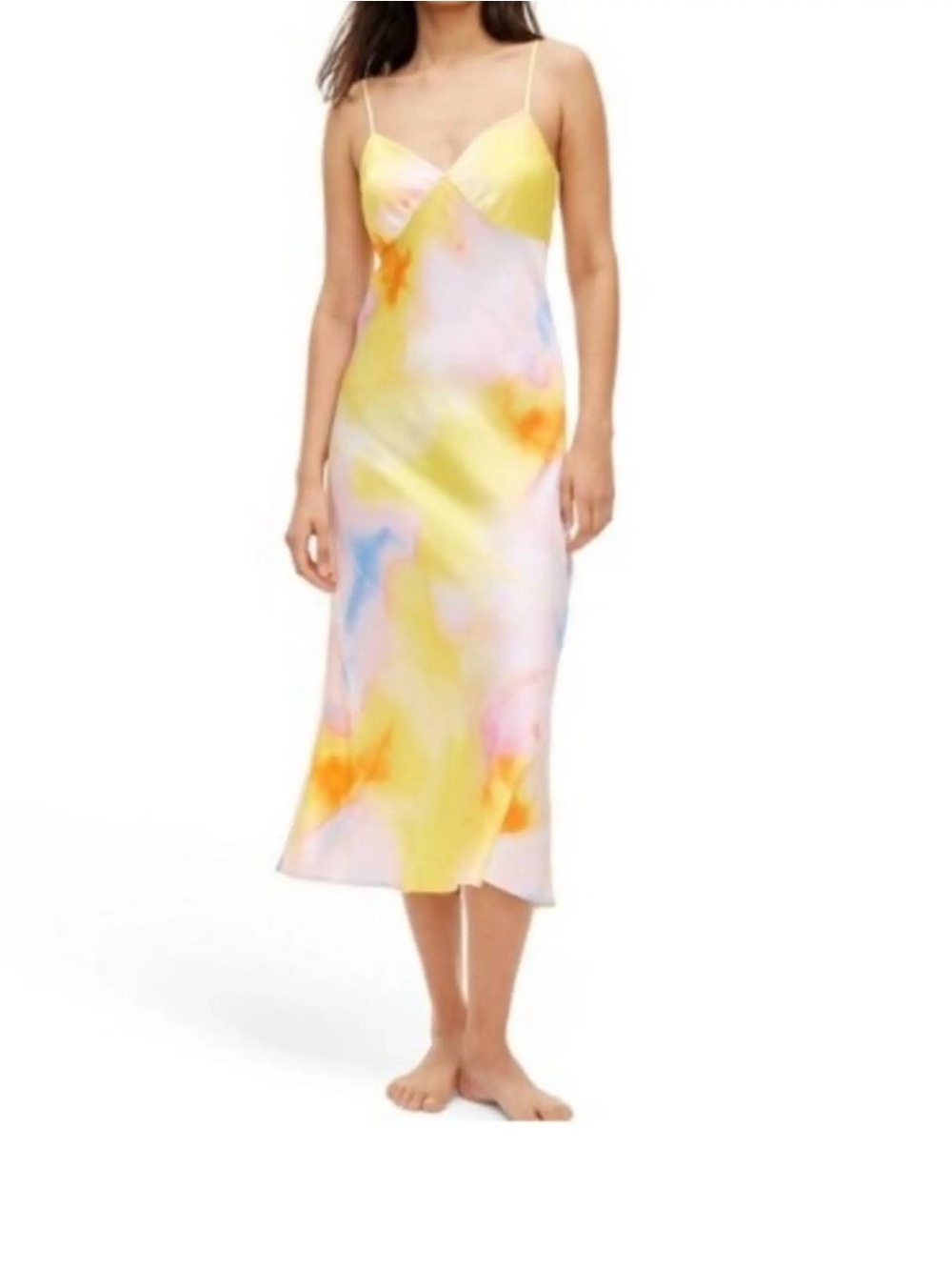 Diane Von Furstenberg target Slip Midi Dress in Pastel Tie-Dye